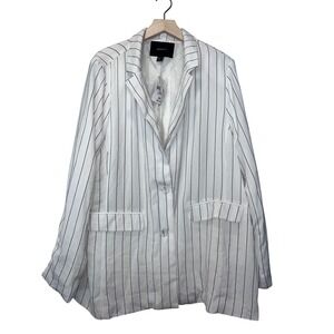 Forever 21+ Womens‎ 3X White & Black Pinstripe Blazer Casual Career